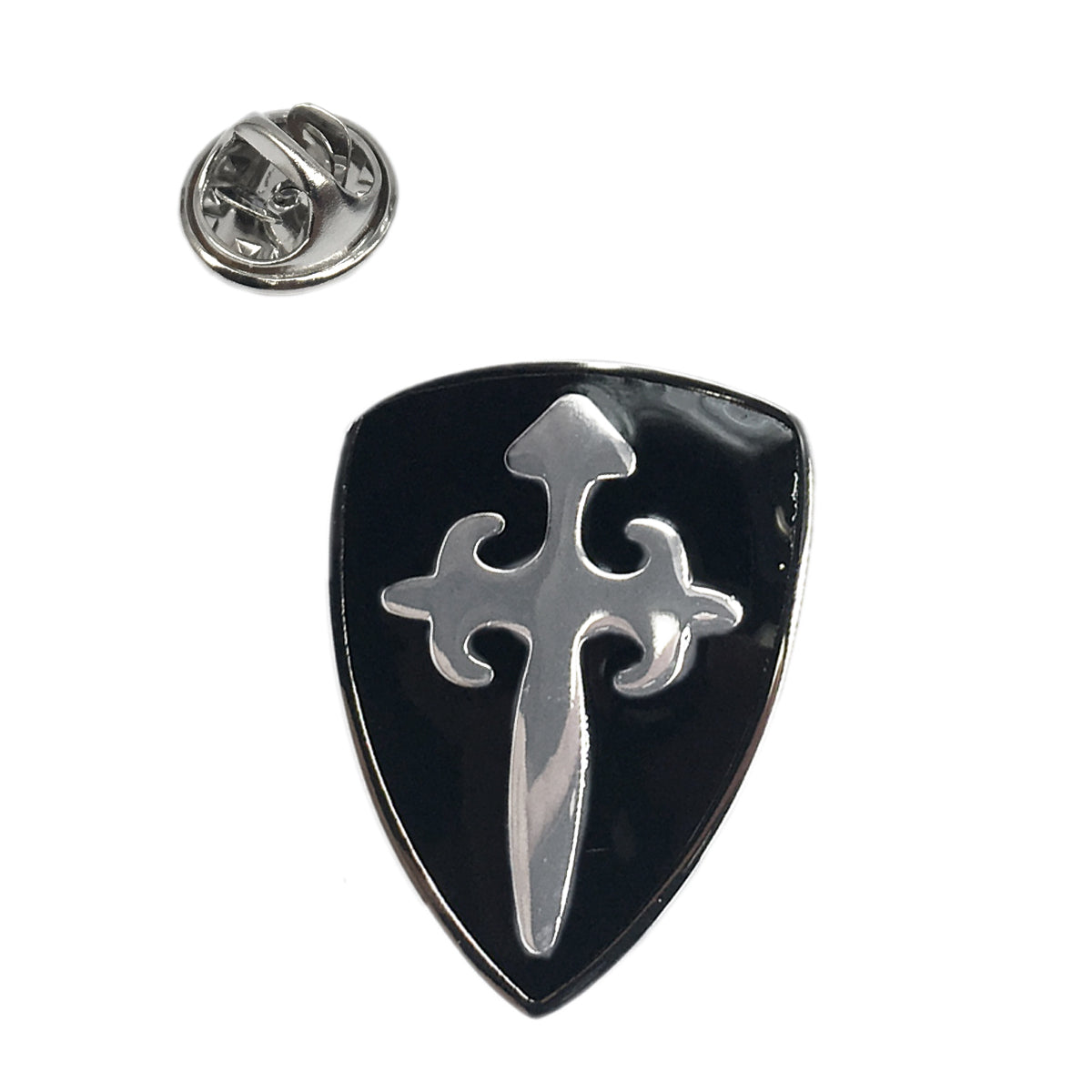 Black Medieval Shield Knights Lapel Pin Badge