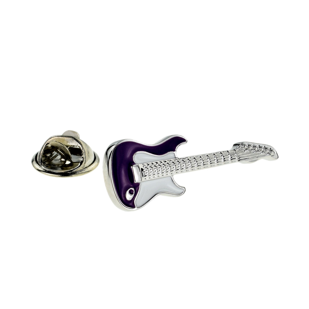 Purple Electric Guitar Lapel Pin Badge