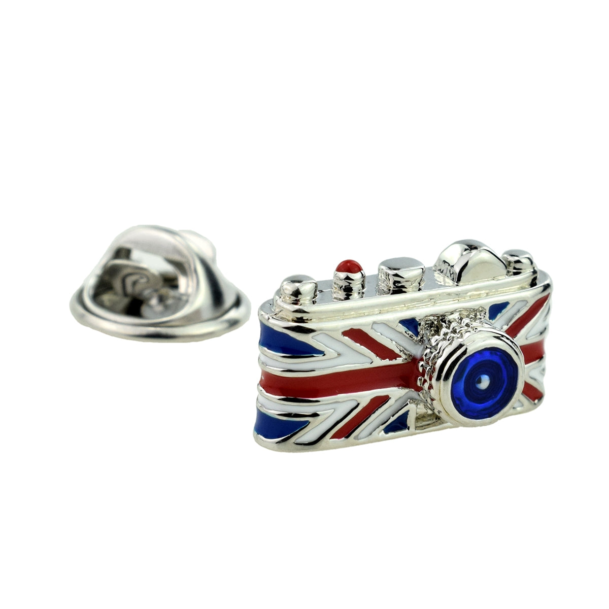 Union Jack Camera Design Lapel Pin Badge