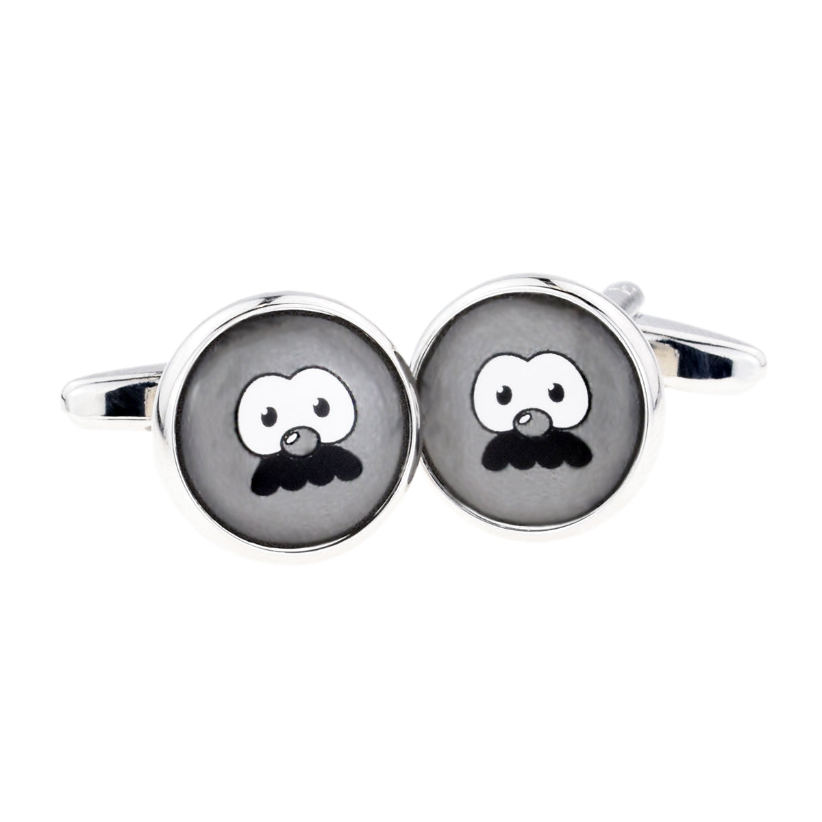 Pale Grey Funny Face Cufflinks | Ashton and Finch
