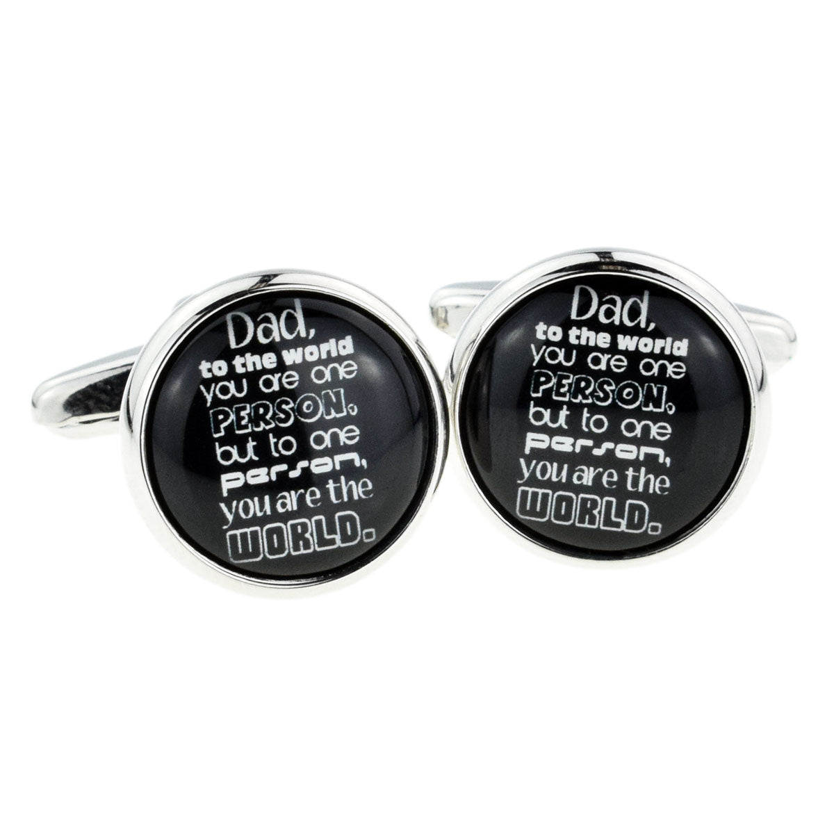 Loving To the World Dad Black Cufflinks | Ashton and Finch