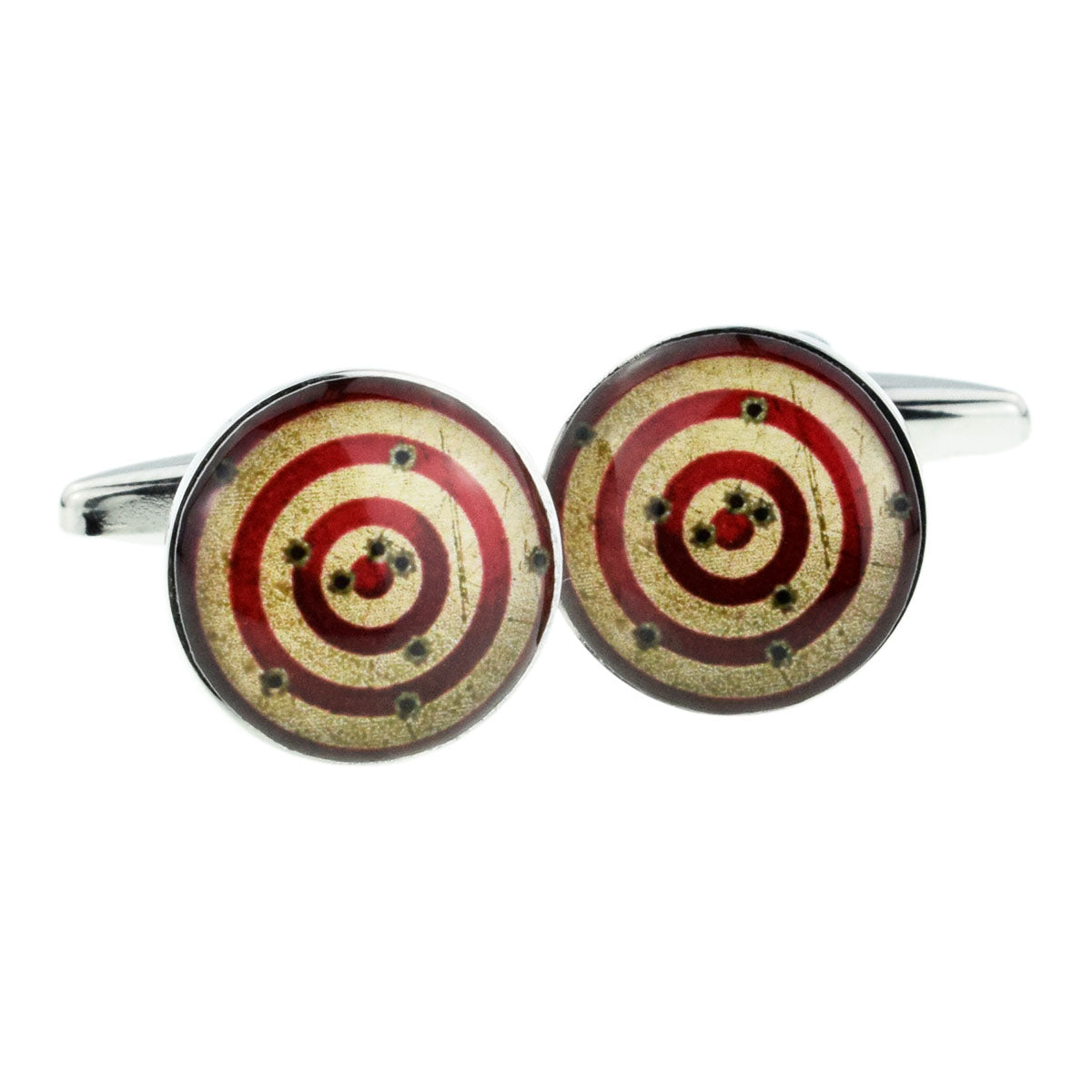 Cool Shooting Target with Bullet Holes Cufflinks | Ashton and Finch