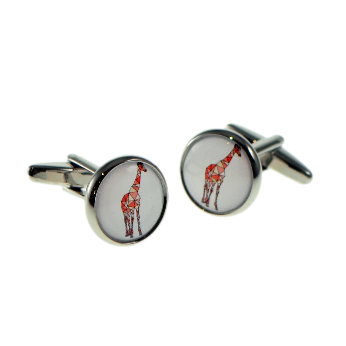 Geometric Giraffe Design Round Cufflinks | Ashton and Finch