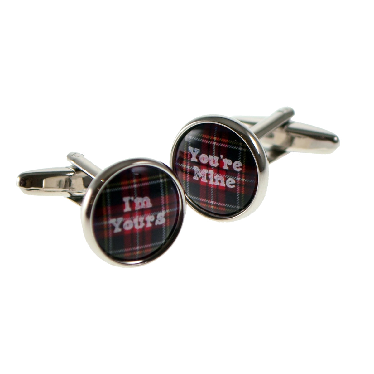 I'm Yours You're Mine Tartan Round Cufflinks | Ashton and Finch