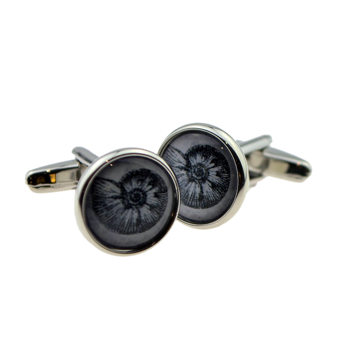 Fossilised Ammonite Design Cufflinks | Ashton and Finch