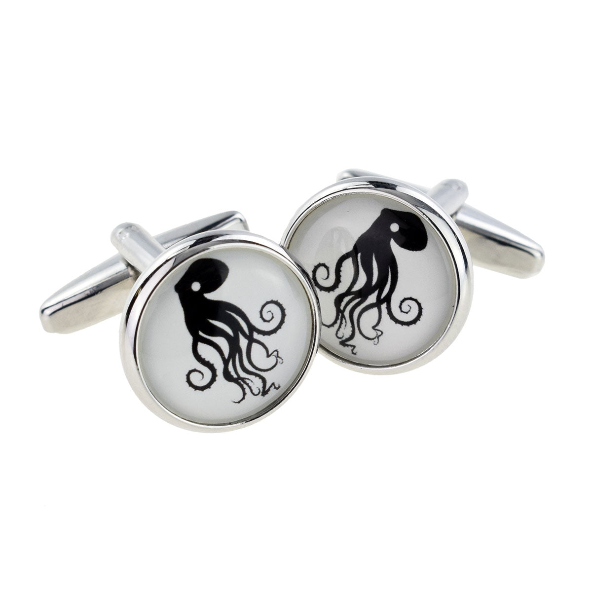 Octopus Design Round Cufflinks | Ashton and Finch