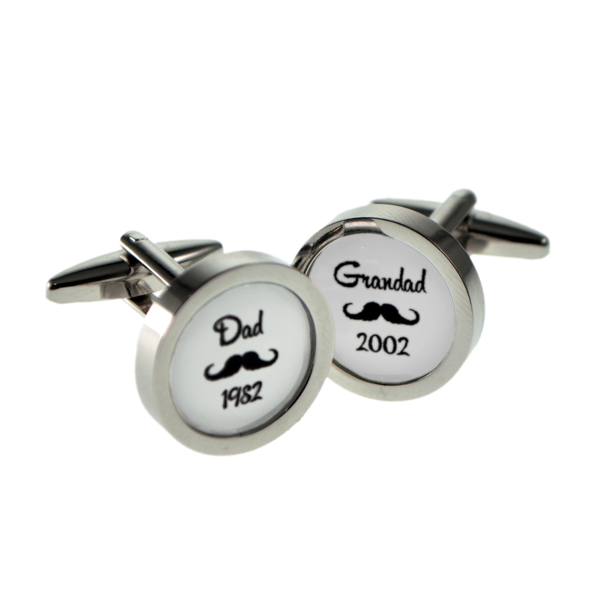 Personalised Dad & Grandad Dates Contemporary Design Cufflinks | Ashton and Finch