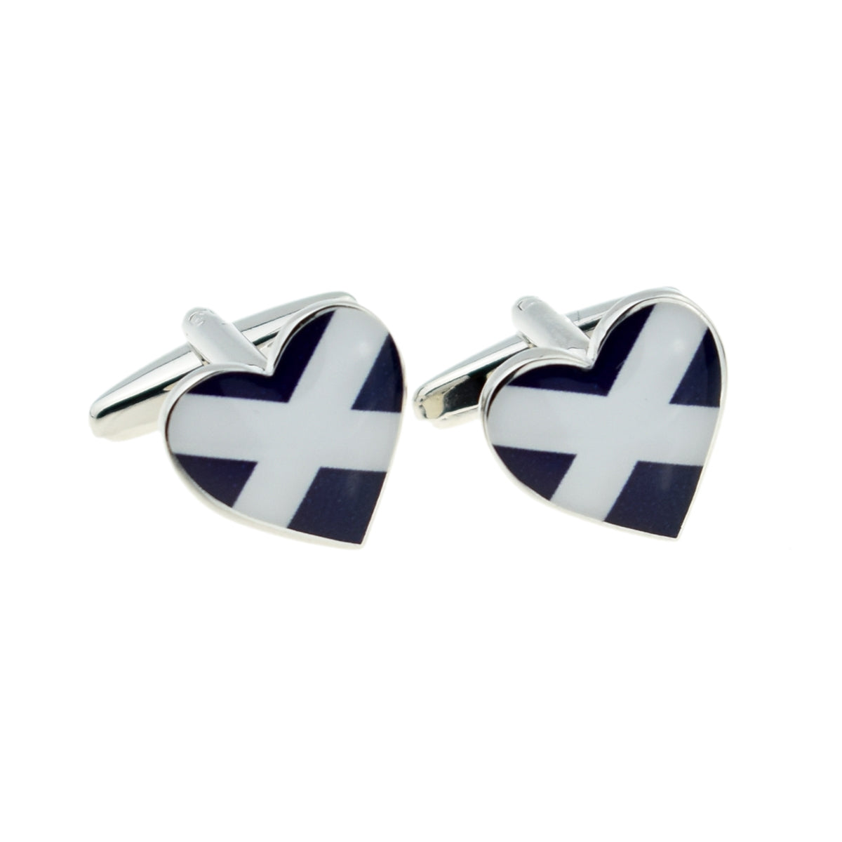 Saltire, Scottish Cross of St Andrews Flag Heart Cufflinks | Ashton and Finch