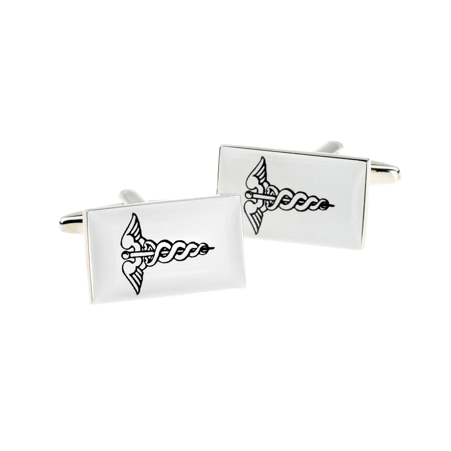 White & Black Medical Symbol Cufflinks | Ashton and Finch