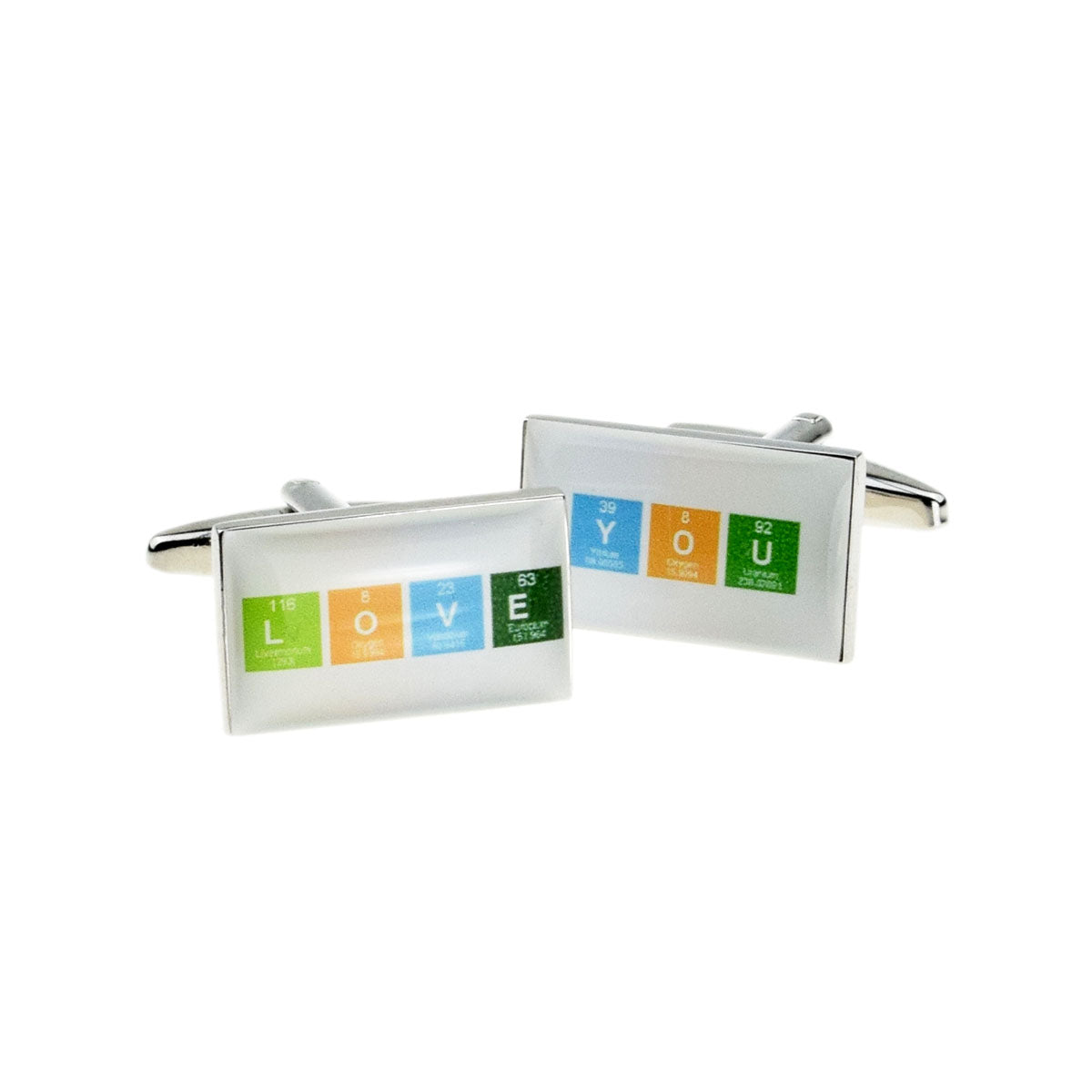 Contemporary Coloured Chemical Table Love You Cufflinks | Ashton and Finch