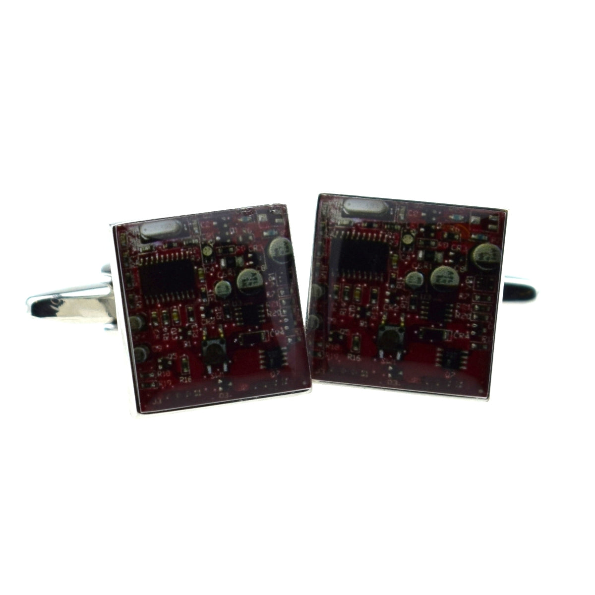 Red Circuit Board look Cufflinks | Ashton and Finch