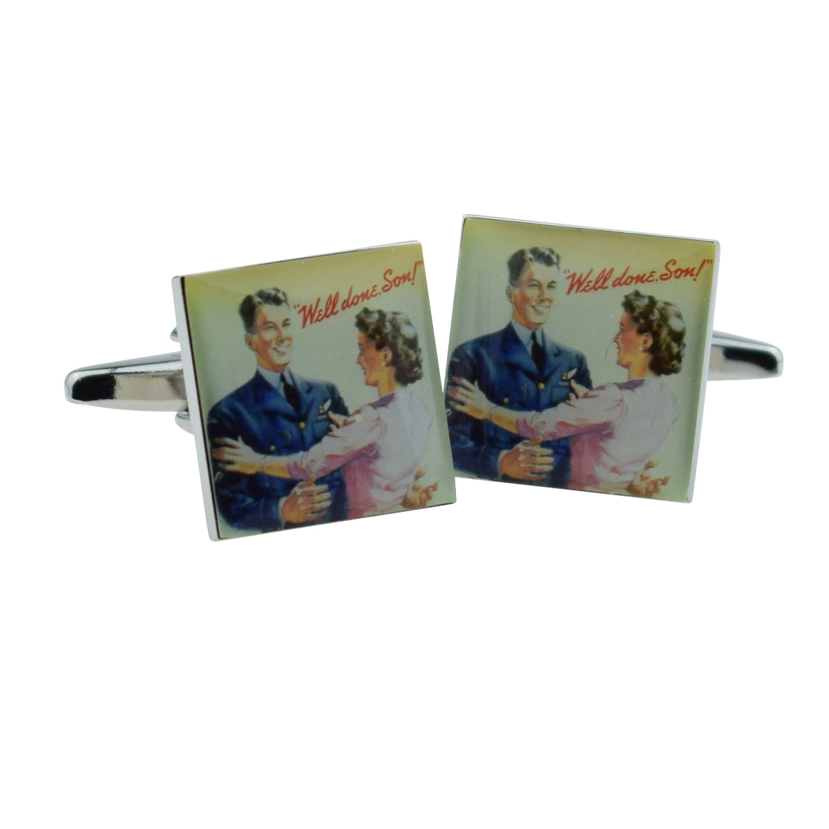 Well Done Son Nostalgic Wartime Poster Cufflinks | Ashton and Finch