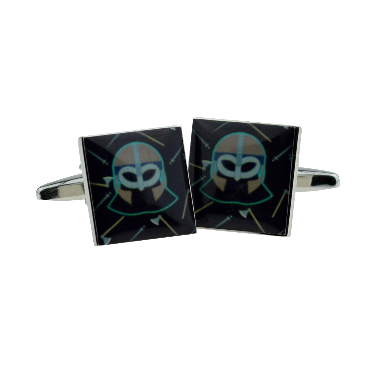 Viking helmet with Axes Design Cufflinks | Ashton and Finch