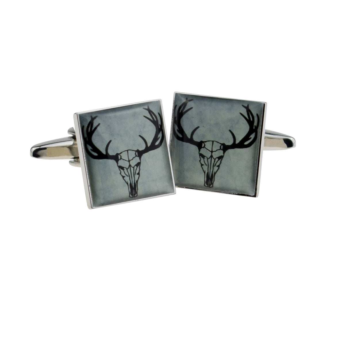 Horned Stag Skull Distressed Style Cufflinks | Ashton and Finch