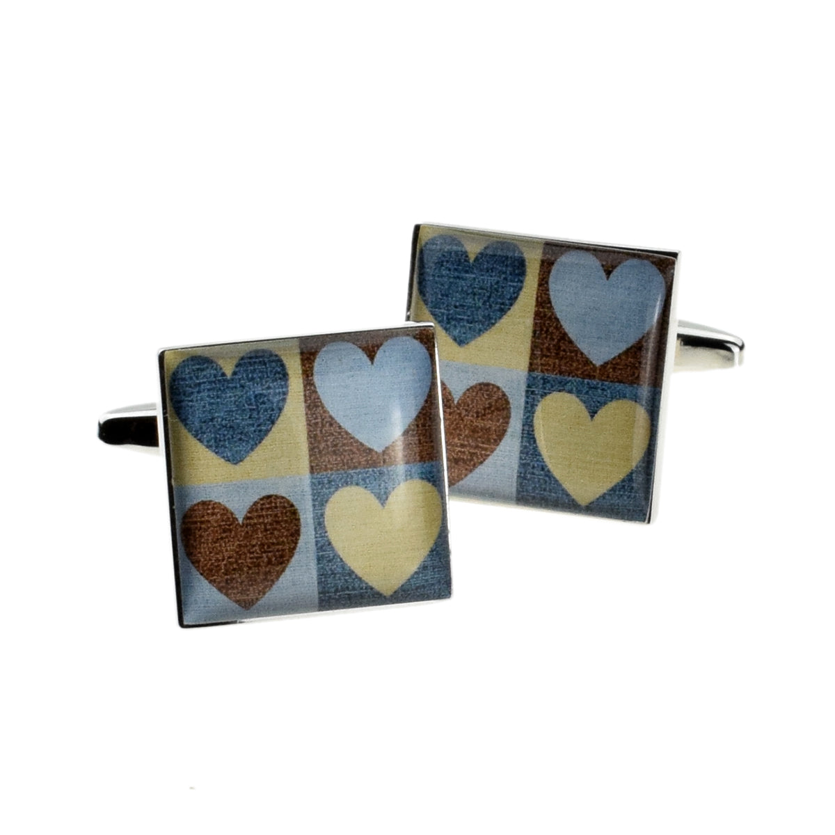 Retro Hearts Design Cufflinks | Ashton and Finch