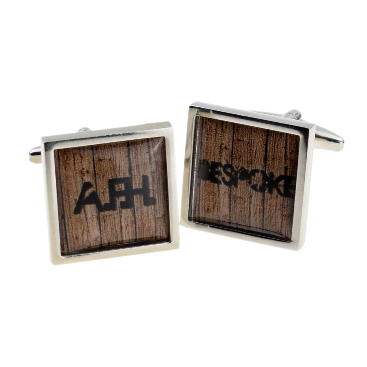 Retro Shabby Chic Personalised Wooden Effect Cufflinks | Ashton and Finch