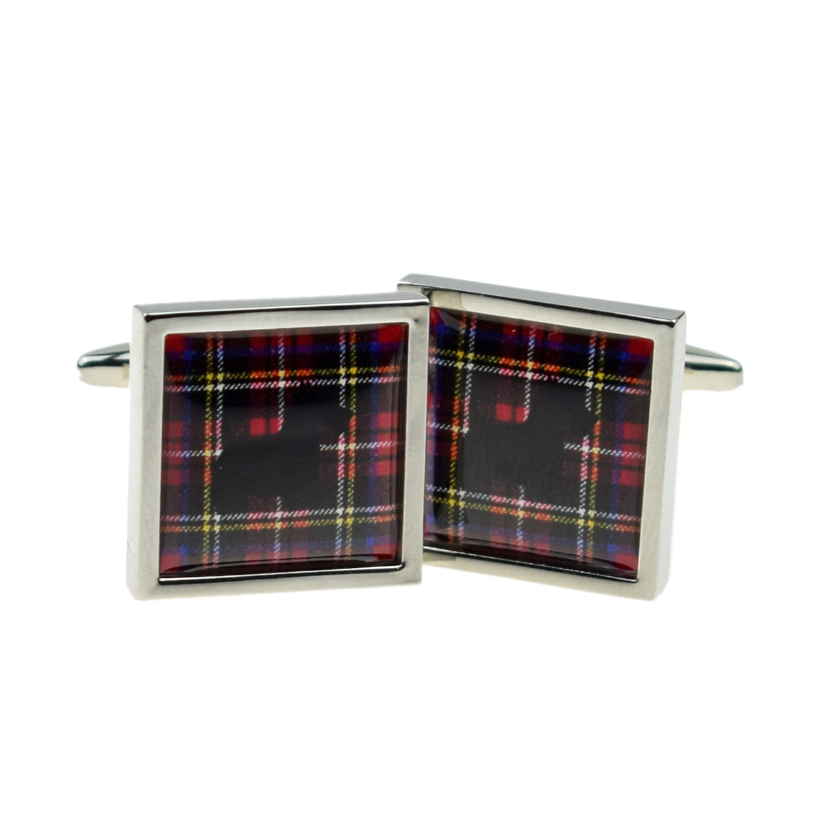 Cufflinks Royal Stewart Scottish Tartan with Scottie Dog design | Ashton and Finch