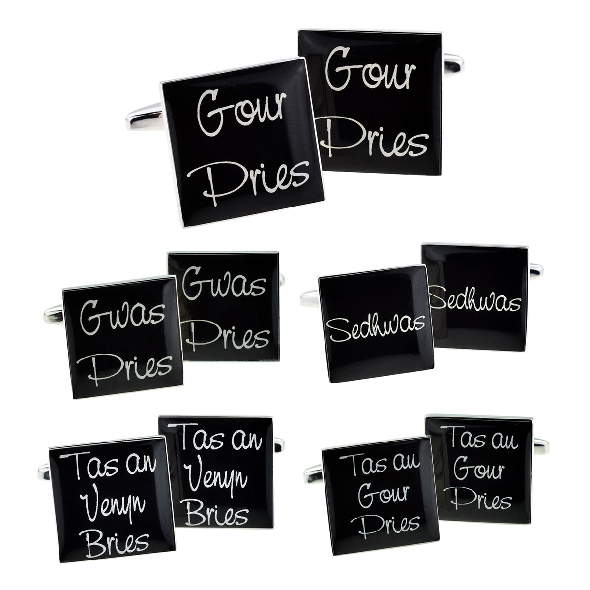 Cornish Language Wedding Cufflinks | Ashton and Finch