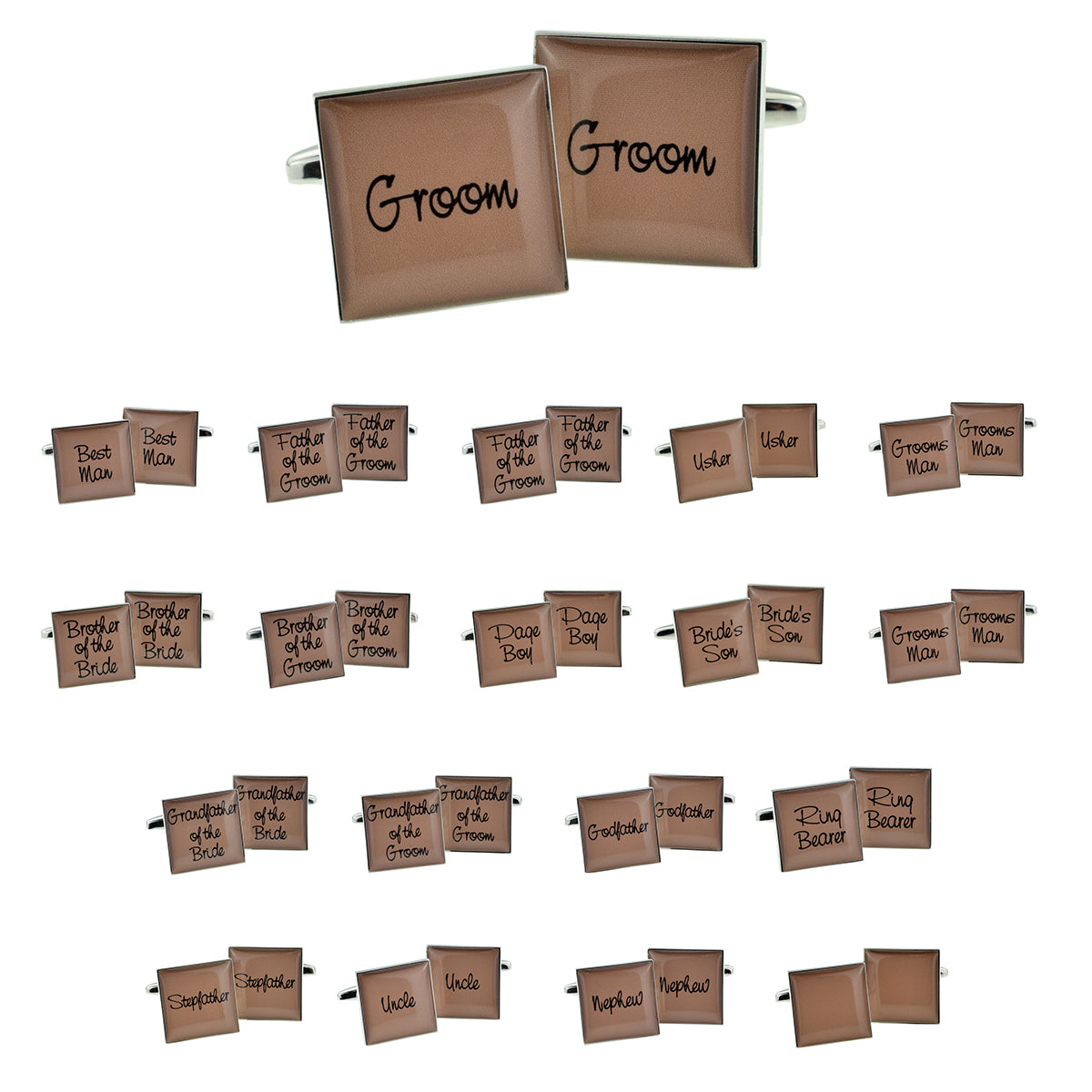 Mushroom Square Wedding Cufflinks | Ashton and Finch