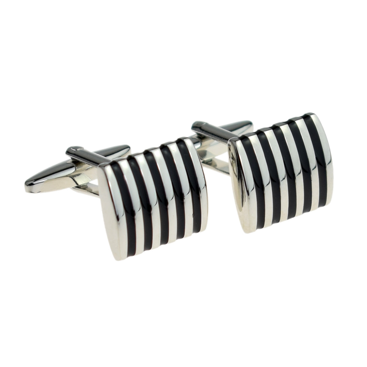 Black Striped Classic Cufflinks | Ashton and Finch