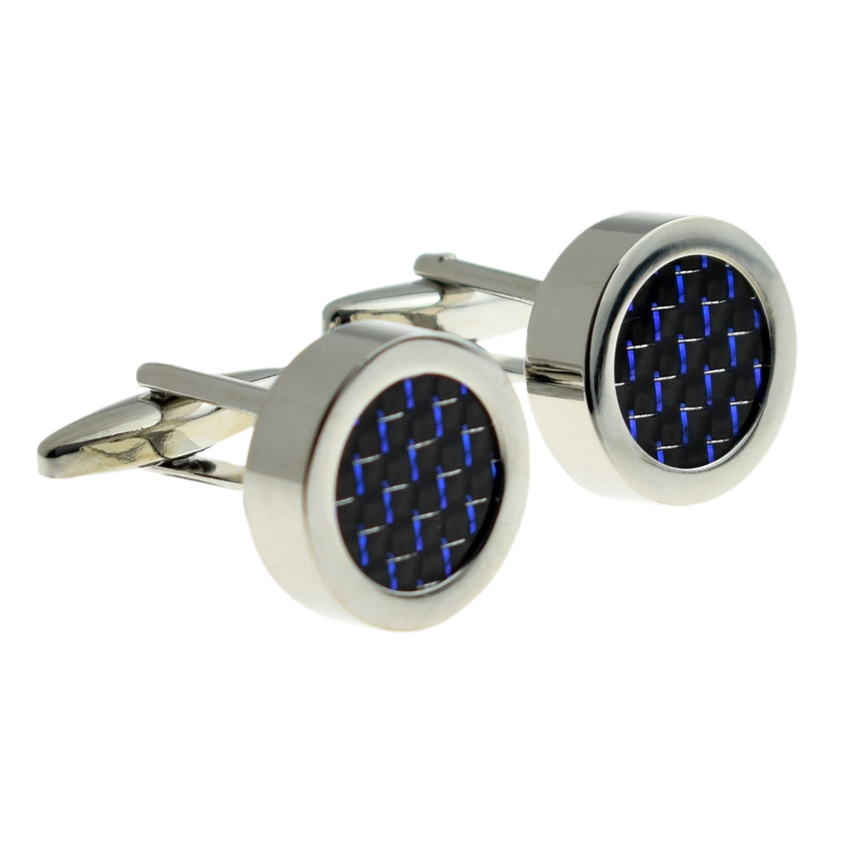 Black & Blue Carbon Fibre-look Cufflinks | Ashton and Finch