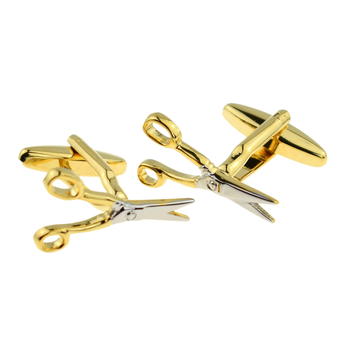 Silver & Gold Scissors Hairdressers Cufflinks | Ashton and Finch
