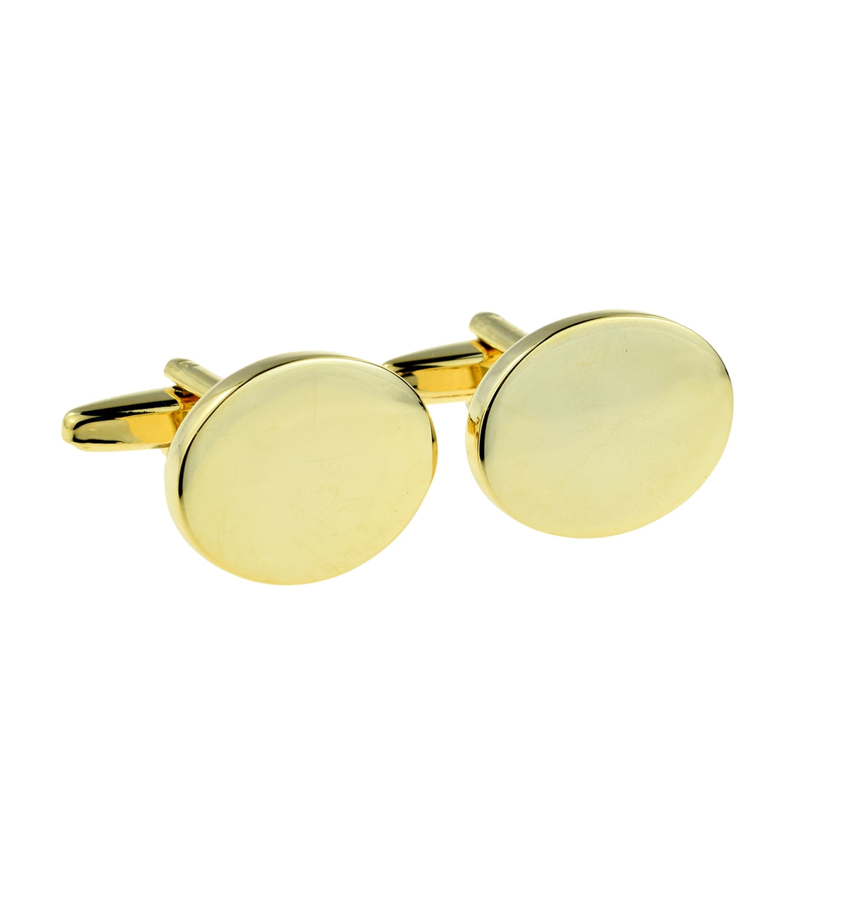 Deluxe Gold Oval Cufflinks (engravable 16 x 3 mm) | Ashton and Finch