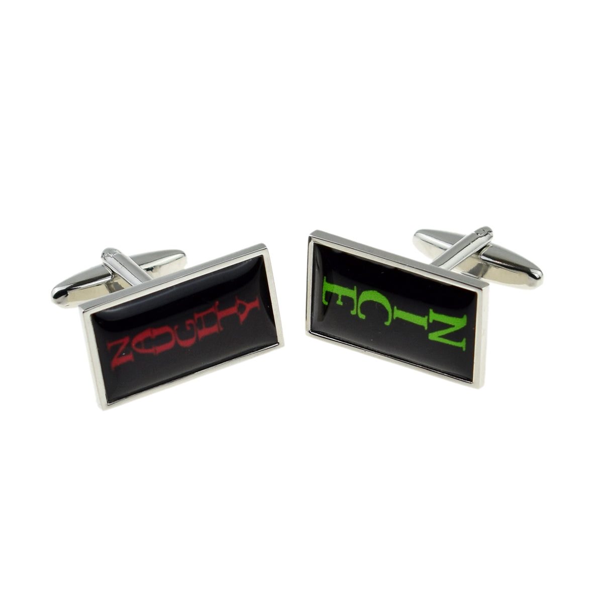Christmas Naughty / Nice Rectangular Cufflinks | Ashton and Finch
