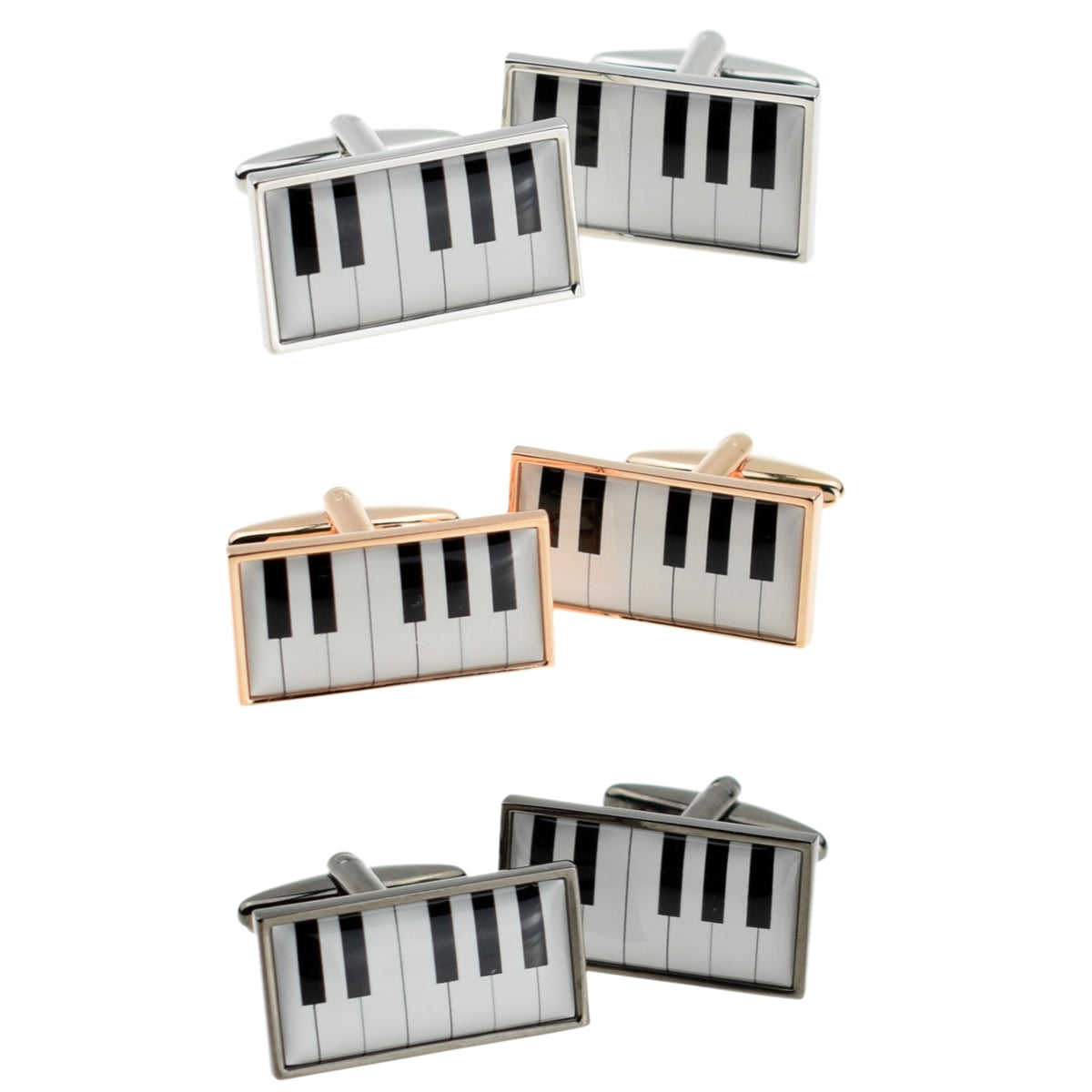 Piano Keyboard Cufflinks with border edge detail | Ashton and Finch