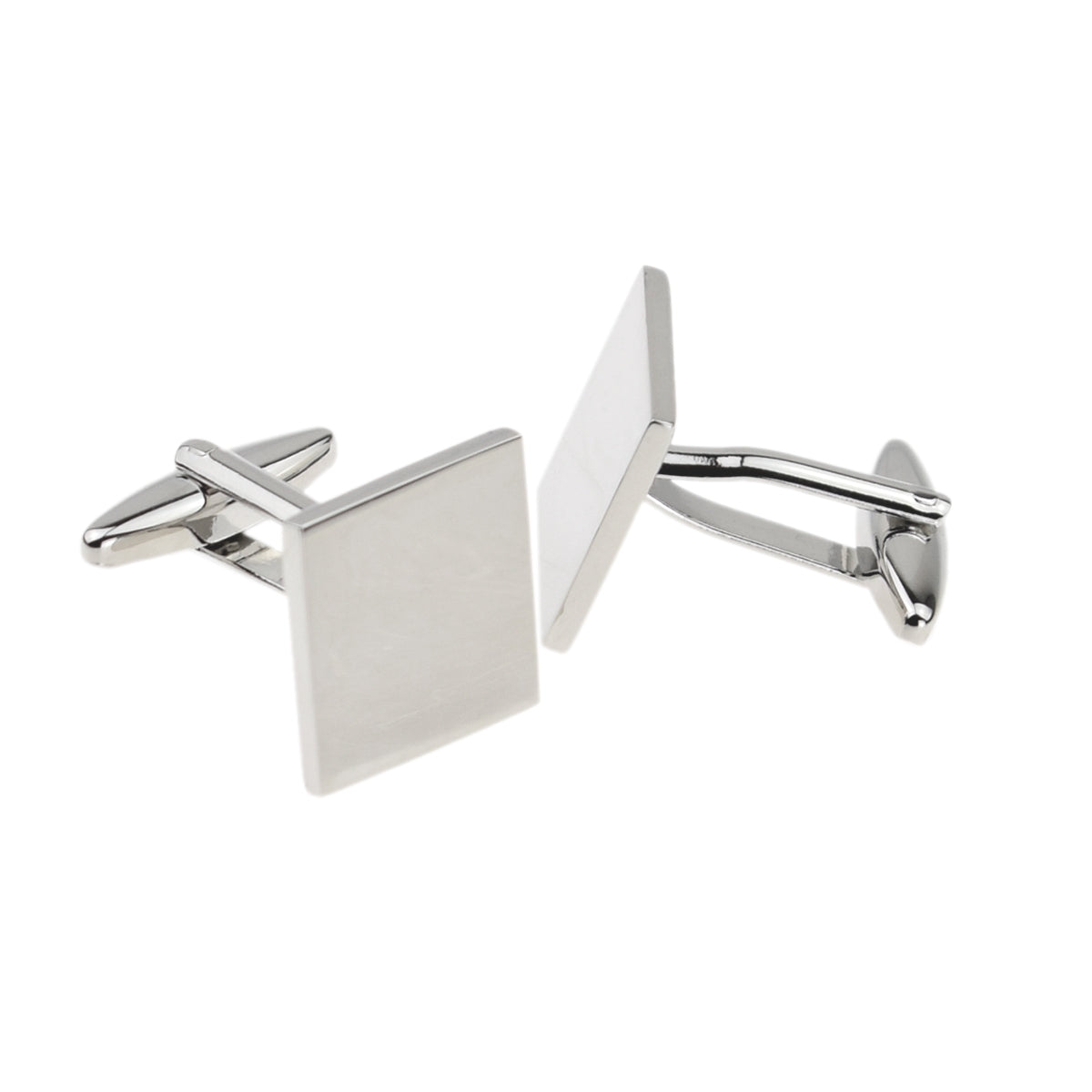 Plain Square Rhodium Plated Cufflinks ( 17mm engravable) | Ashton and Finch