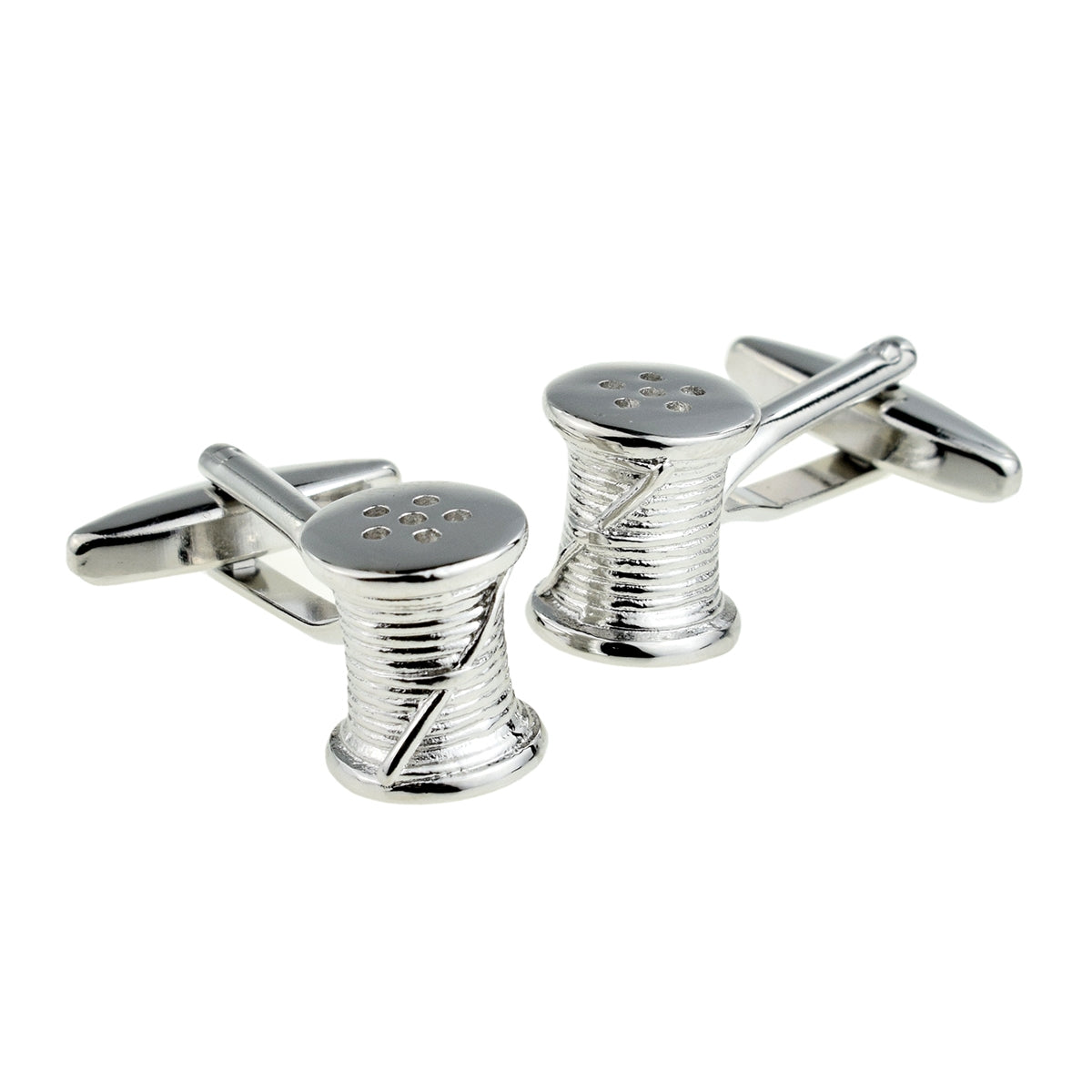 Cotton Reel & Needle Sewing Metal Cufflinks. Themed for 2nd Anniversary Cotton | Ashton and Finch