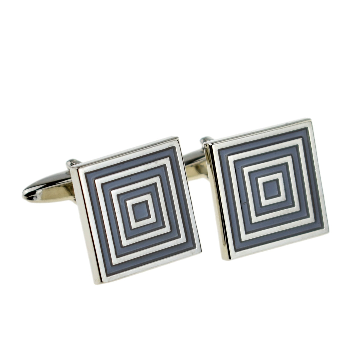 Blue Grey Squares Pattern Classic Cufflinks | Ashton and Finch