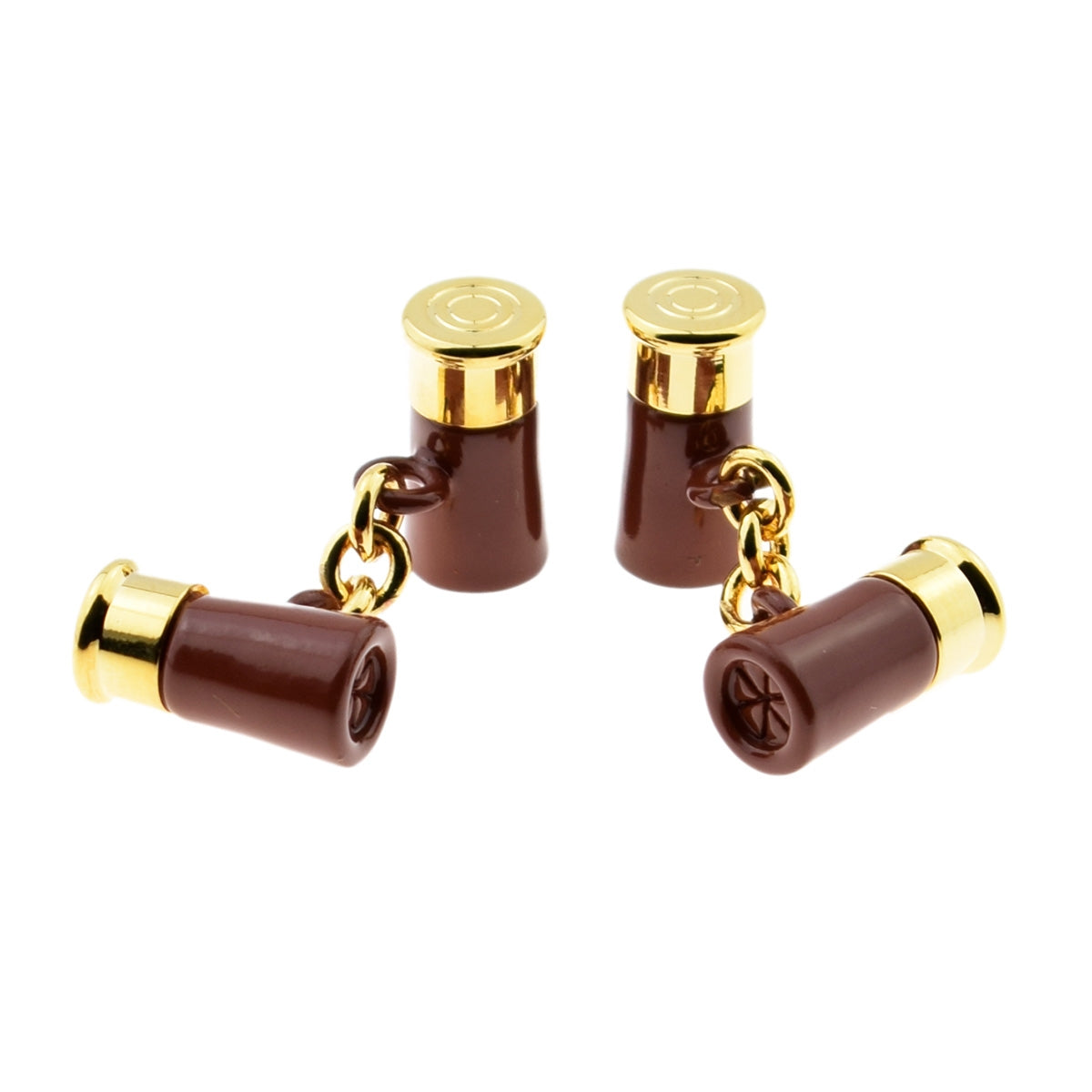 Brown & Gold Shotgun Cartridge Cufflinks | Ashton and Finch