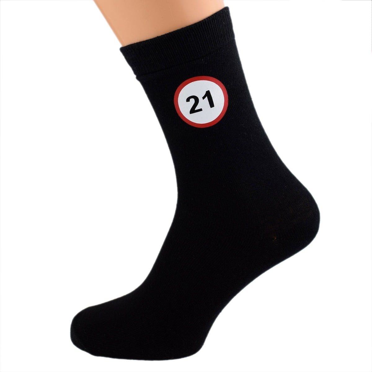 21 MPH Road Sign Mens Black Socks| Ashton and Finch
