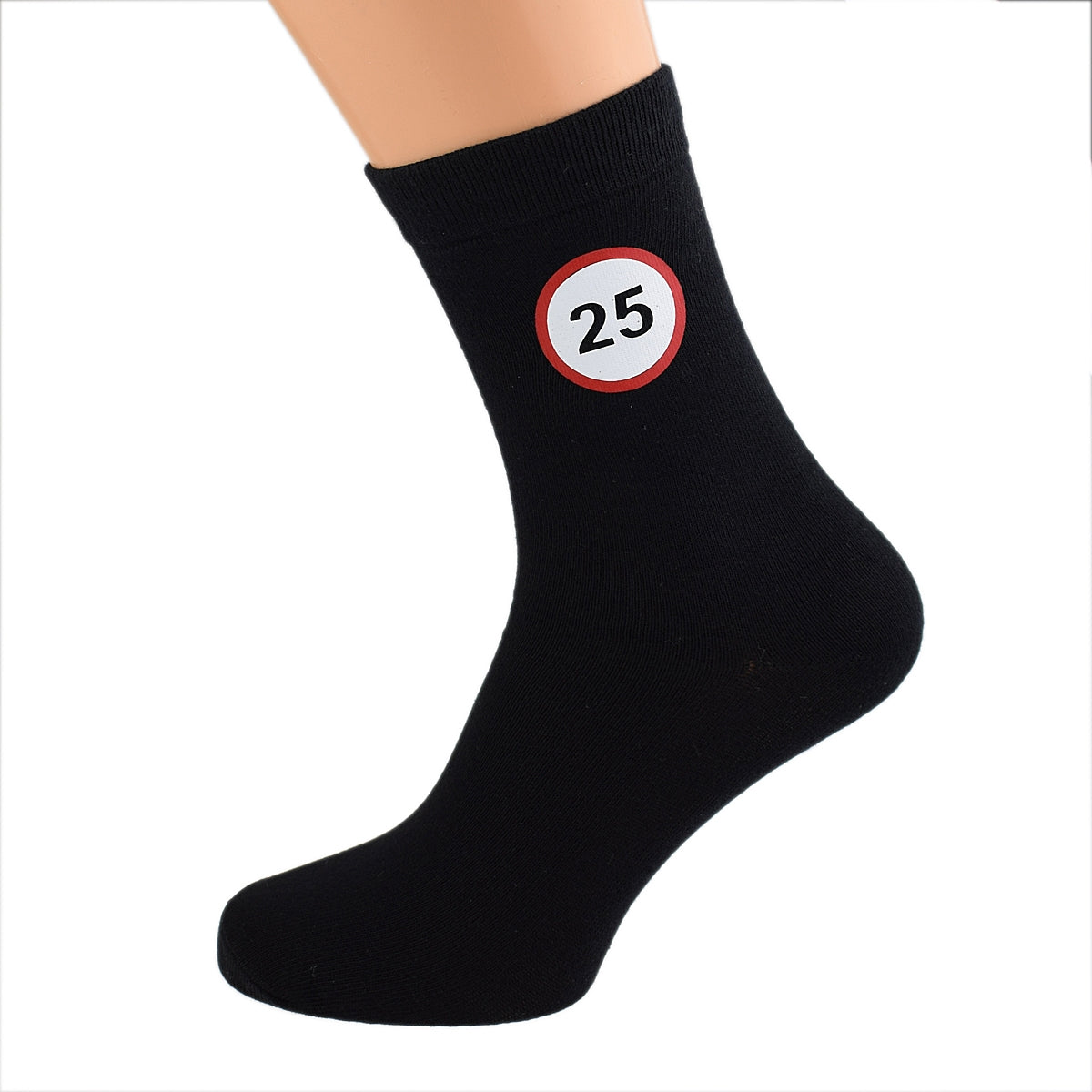 25 MPH Road Sign Mens Black Socks| Ashton and Finch