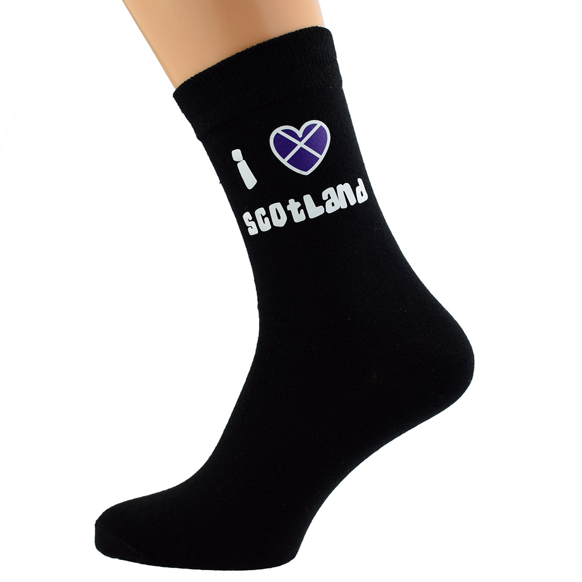 I Love Scotland Flag Design Mens Black Socks| Ashton and Finch
