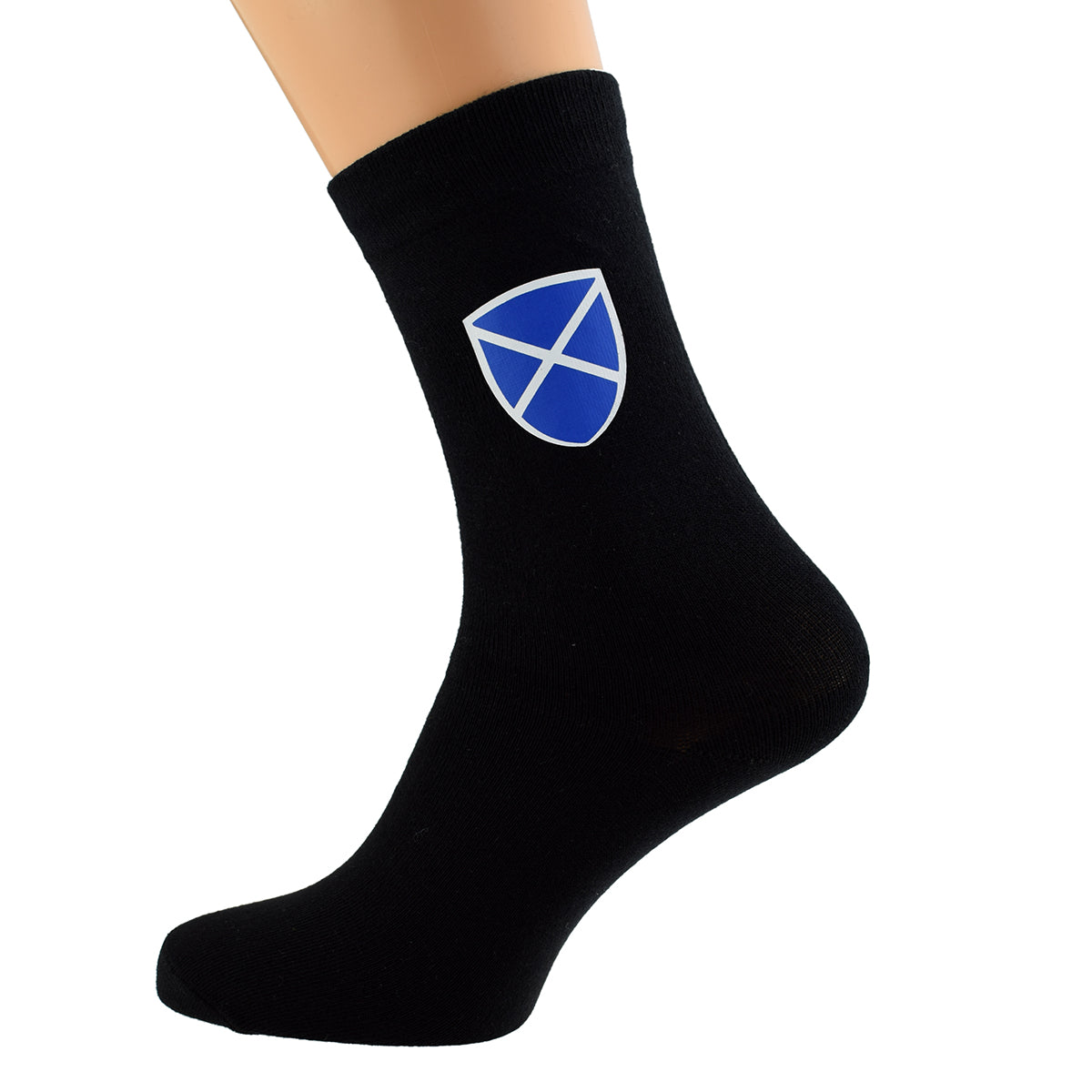 Saint Andrews Cross Shield Design Mens Black Socks| Ashton and Finch
