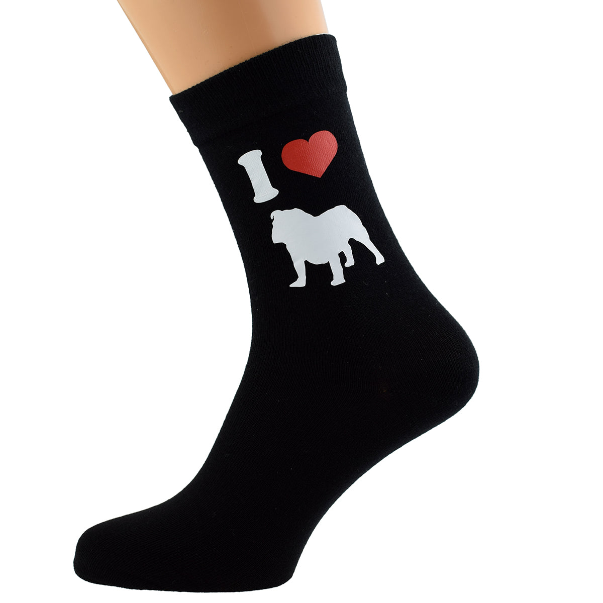 I Love Bulldogs Mens Black Socks| Ashton and Finch