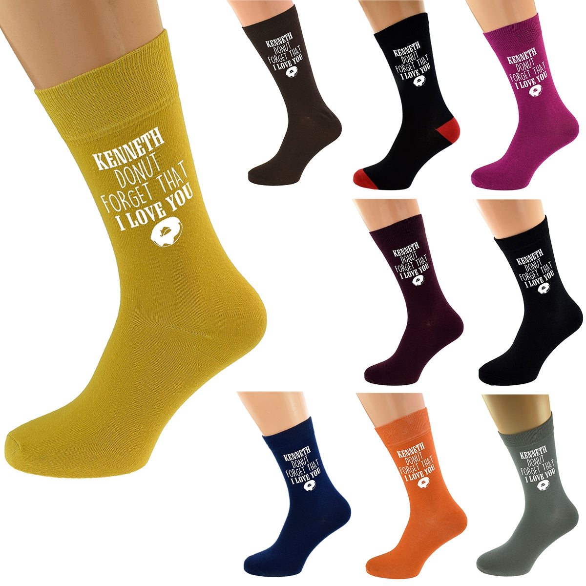 Mens Personalised Donut Forget I Love You Socks| Ashton and Finch