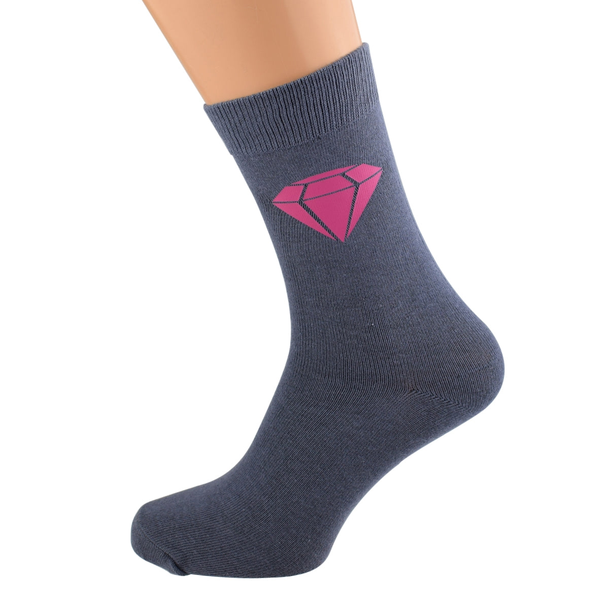 Dark Grey Infilled Diamond Design Socks| Ashton and Finch