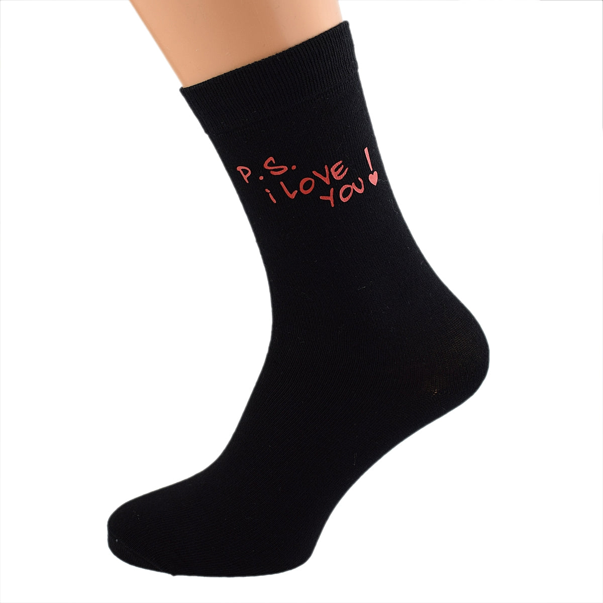 P.S. I Love You Valentine Mens Black Socks| Ashton and Finch
