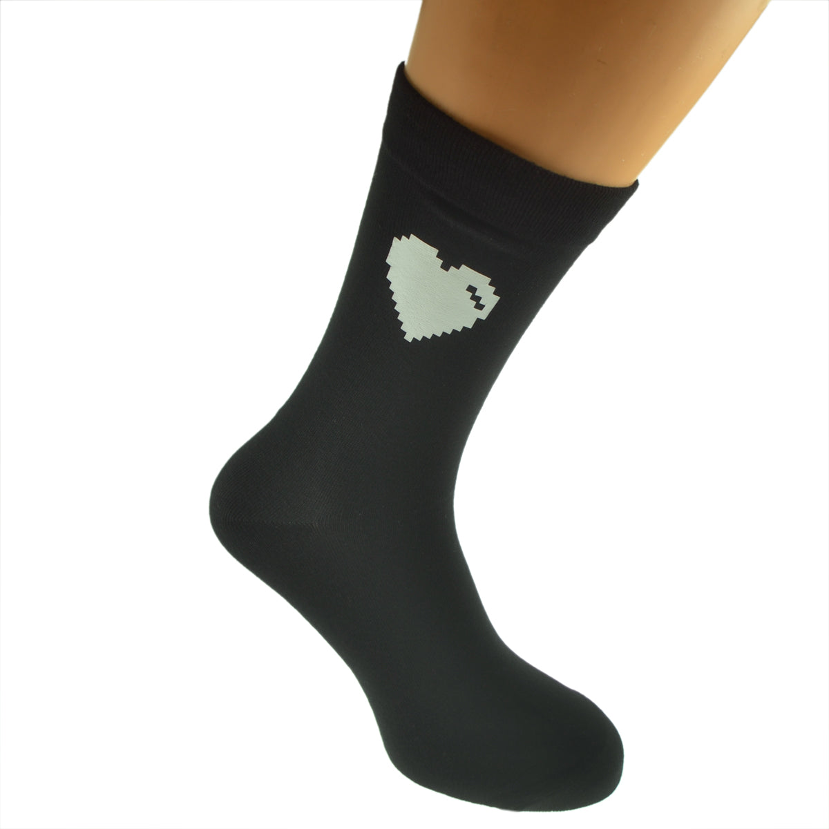 Pixelated Heart Mens Black Valentine Socks| Ashton and Finch