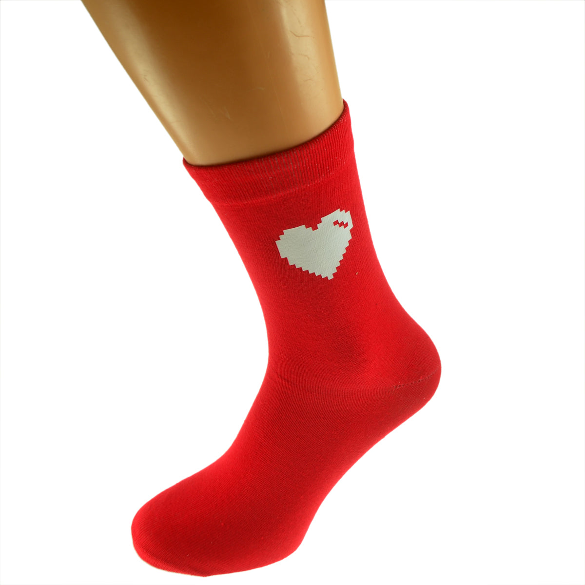 Pixelated Heart Ladies Red Valentine Socks| Ashton and Finch