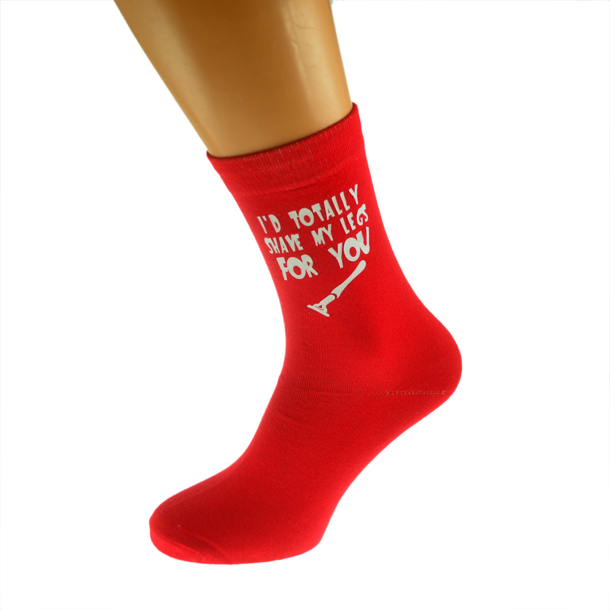 I’d Totally Shave My Legs For You Funny Valentine Mens Red Socks| Ashton and Finch