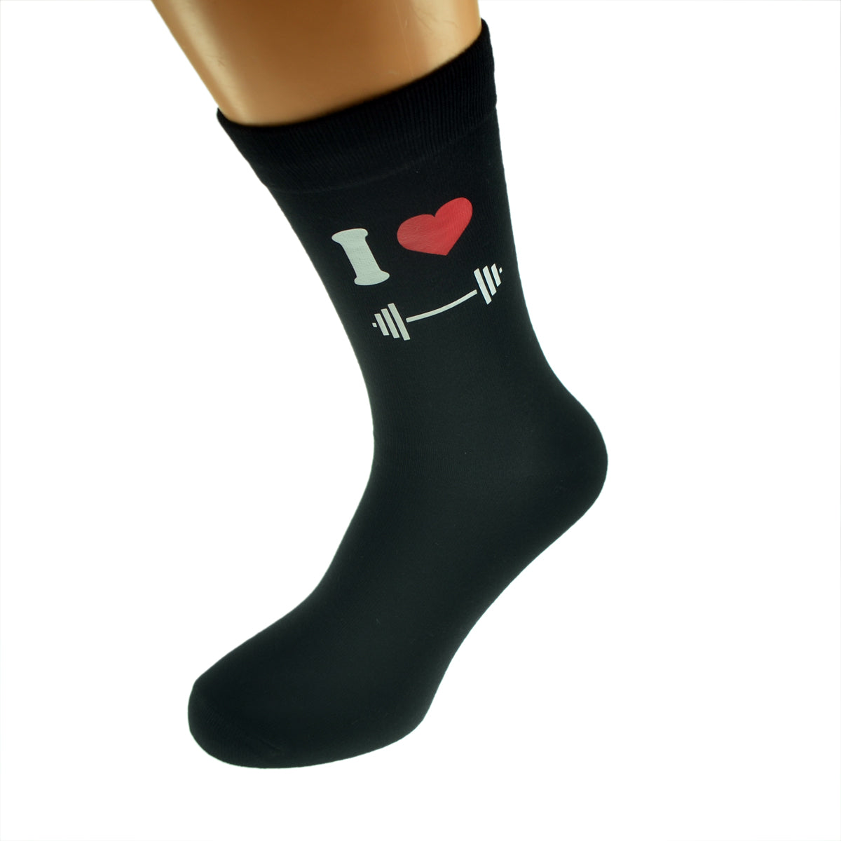 I Love Weight Lifting Mens Black Socks With Gym Design| Ashton and Finch