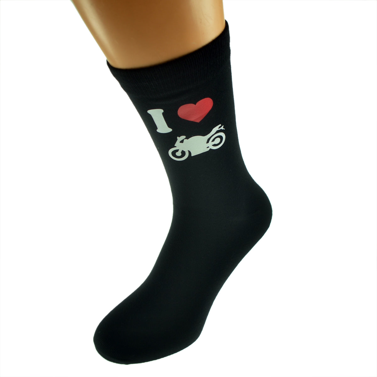 I Love Motorbikes Mens Black Socks With Image Design| Ashton and Finch