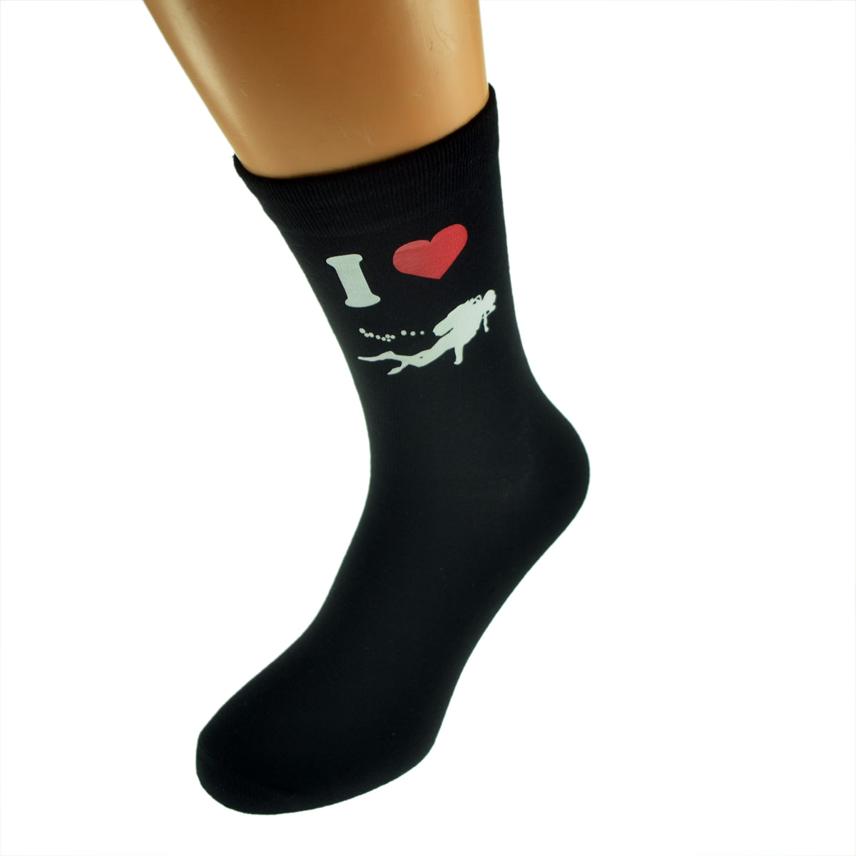 I Love Diving Mens Black Socks With Image Design| Ashton and Finch