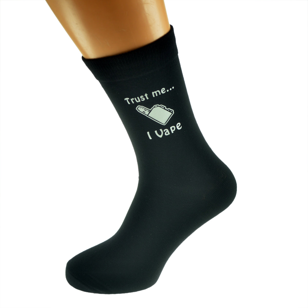 Trust Me I Vape Mens Black Socks With Image Design| Ashton and Finch
