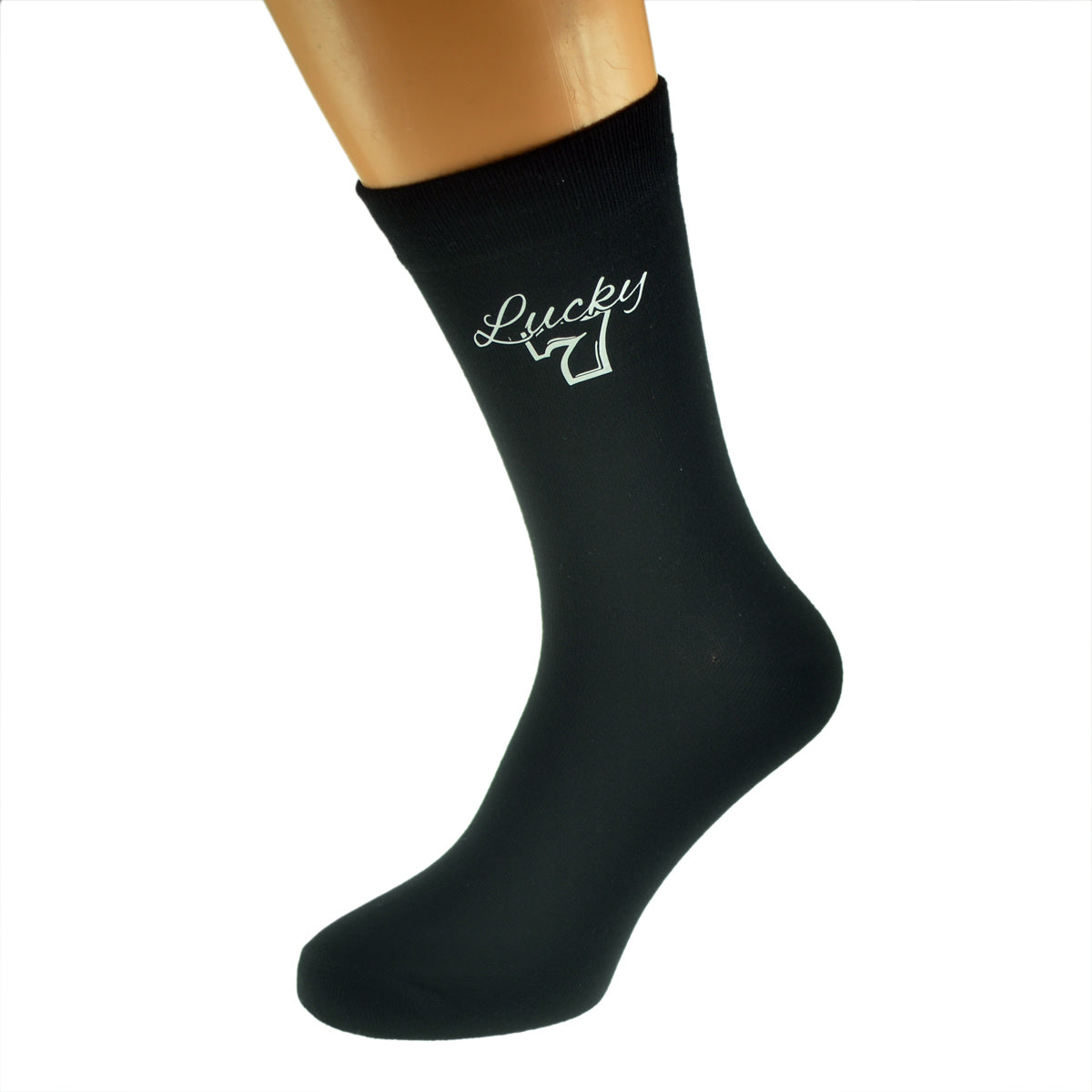 Lucky Seven Mens Black Socks| Ashton and Finch
