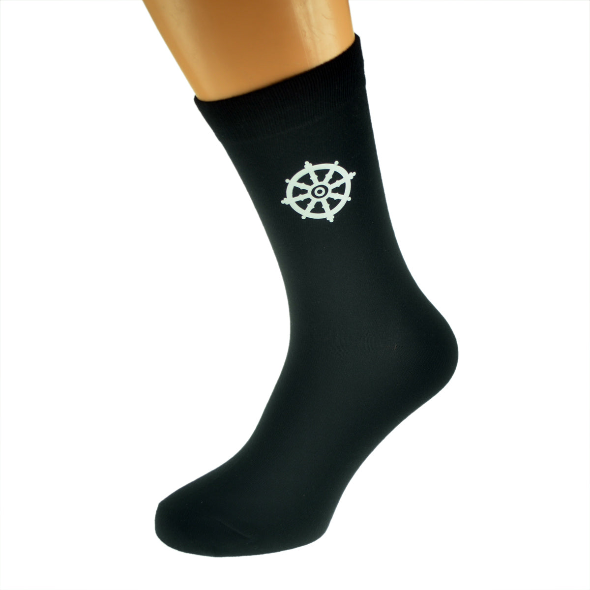 Buddhist Wheel Of Dharma Mens Black Socks| Ashton and Finch